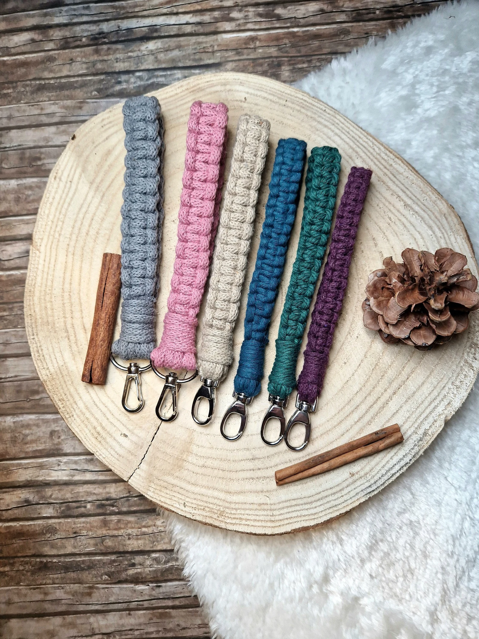 Schlüsselanhänger Makramee, Schlaufenanhänger, Schlüsselschlaufe